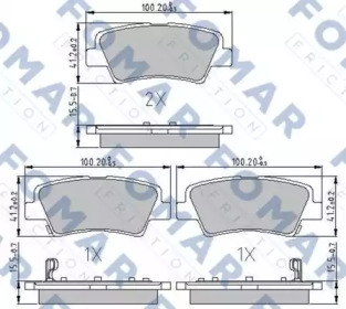 FOMAR FRICTION fo207983 -  Комплект тормозных колодок, дисковый тормоз